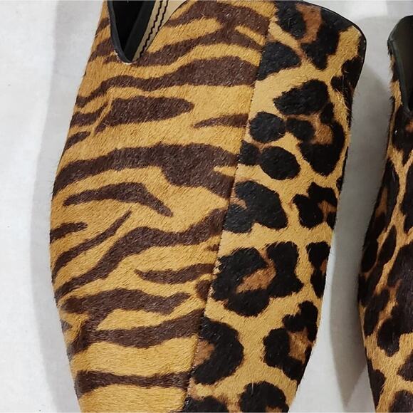 Splendid calf hair zebra and leopard print slides clogs size 8 M - Picture 6 of 10